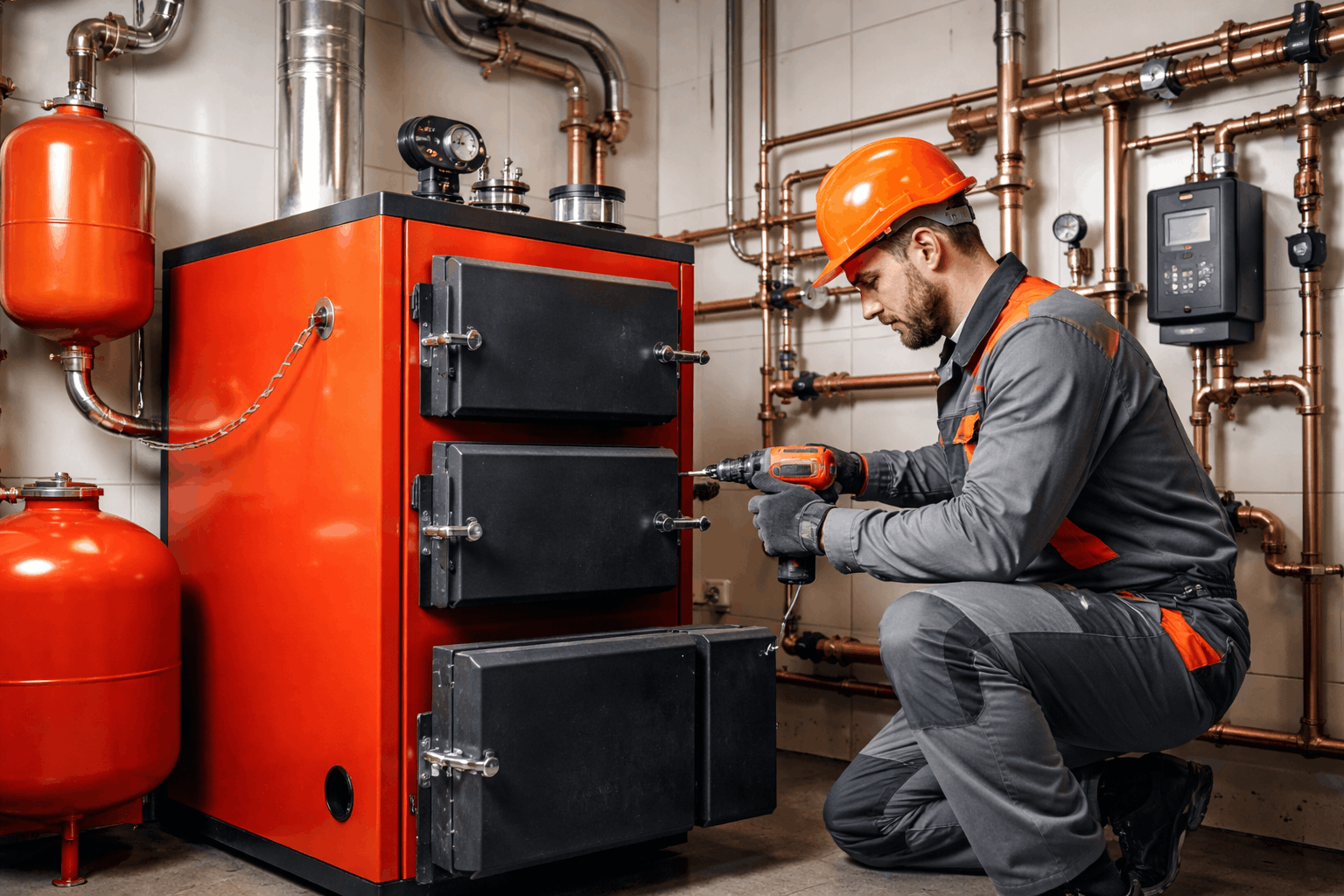 Монтаж твердопаливних котлів під ключ